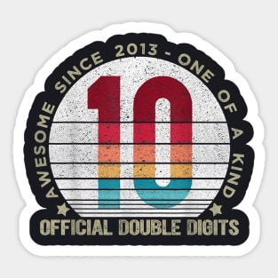 Double Digits 10 Year Old 10th Birthday Sticker